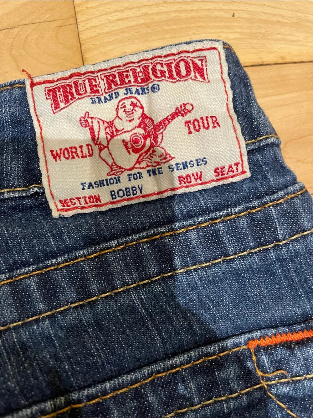 True Religion Bobby Dark Blue Bootcut Jeans Y2K Boho Casual Size 27 - Picture 6 of 6